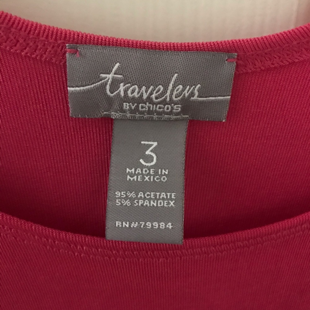 Chico's Raspberry Pink Scoop Neck Tank Top - Picture 2 of 2